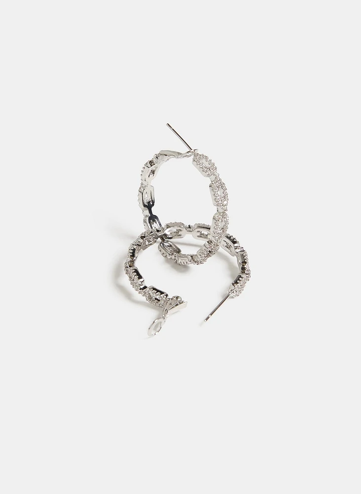 Crystal Detail Hoop Earrings