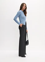 Pinstripe Wide Leg Pants