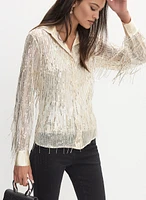 Sequined Fringe Blouse