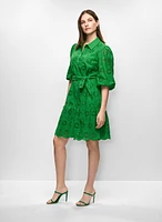 Eyelet Embroidered Shirt Dress