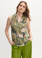 Sleeveless Split Neck Top