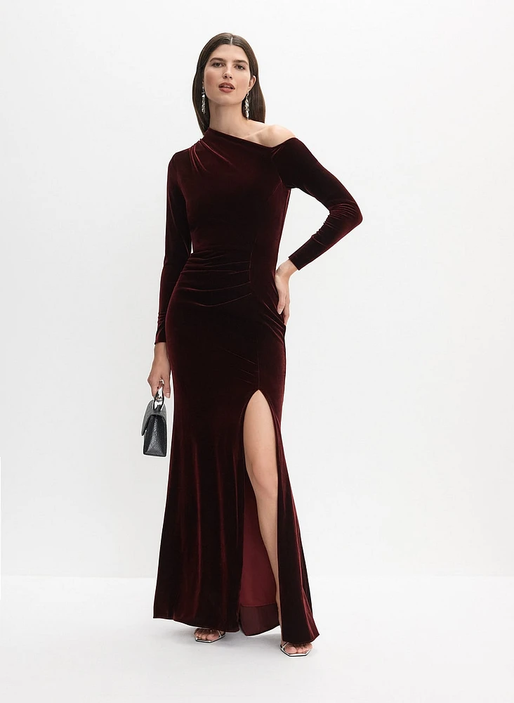 Fitted Velvet Evening Dress