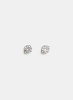 Cubic Zirconia Button Earrings