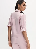 Veste à manches coude volants