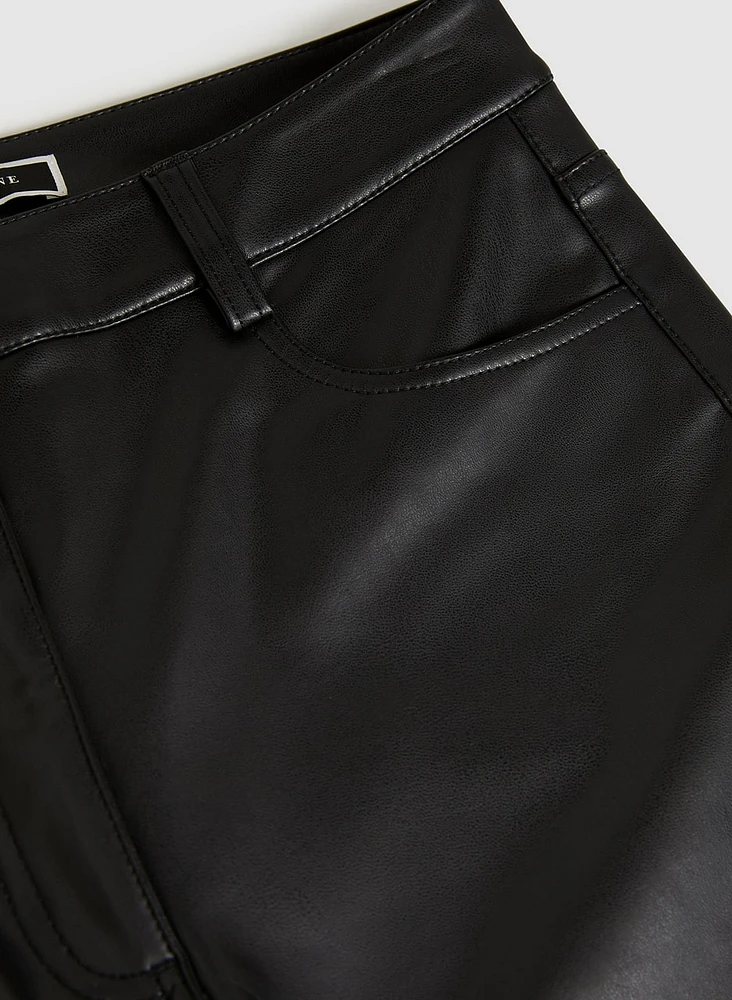 Straight Leg Vegan Leather Pants