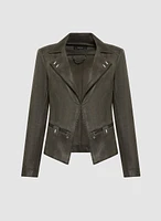 Vex - Stud Detail Faux Suede Jacket