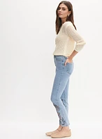 Embroidered Straight-Leg Jeans