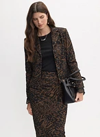 Leopard Print Notch Collar Jacket