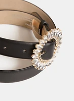 Round Crystal Buckle Belt