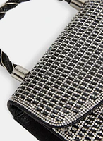 Braided Handle Crystal Clutch