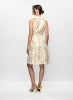 Adriana Papell- Jacquard Tuxedo Dress