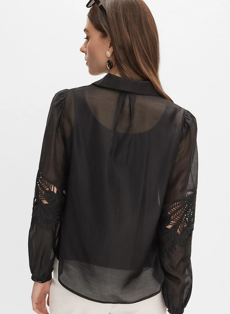 Lace Cotton Voile Blouse