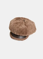 Textured Faux Fur Cap