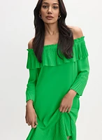 Joseph Ribkoff - Pleated Off-The-Shoulder Dress