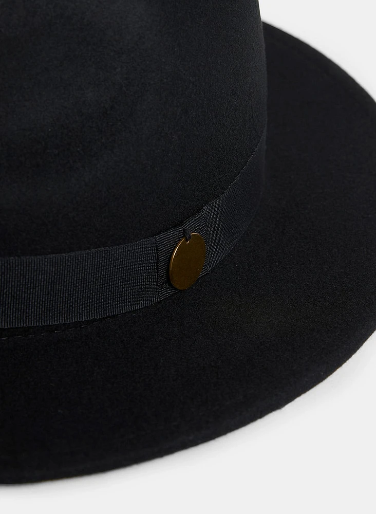 Ribbon Detail Wool Fedora