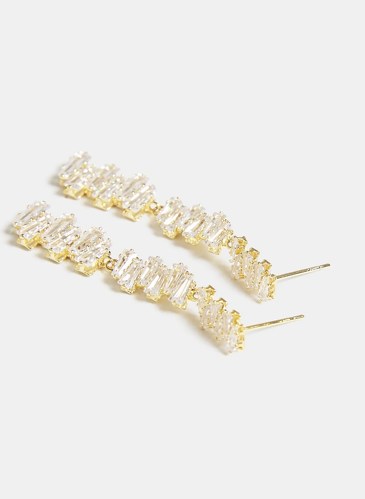 Boucles d'oreilles pendantes à zircons cubiques