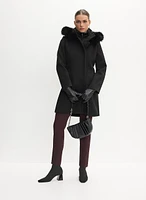 Wool-Blend A-Line Coat