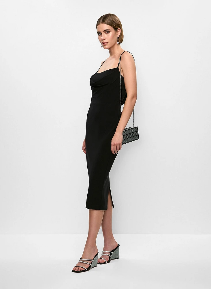 Draped Cowl Back Dress