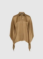 Flare Sleeve Satin Blouse