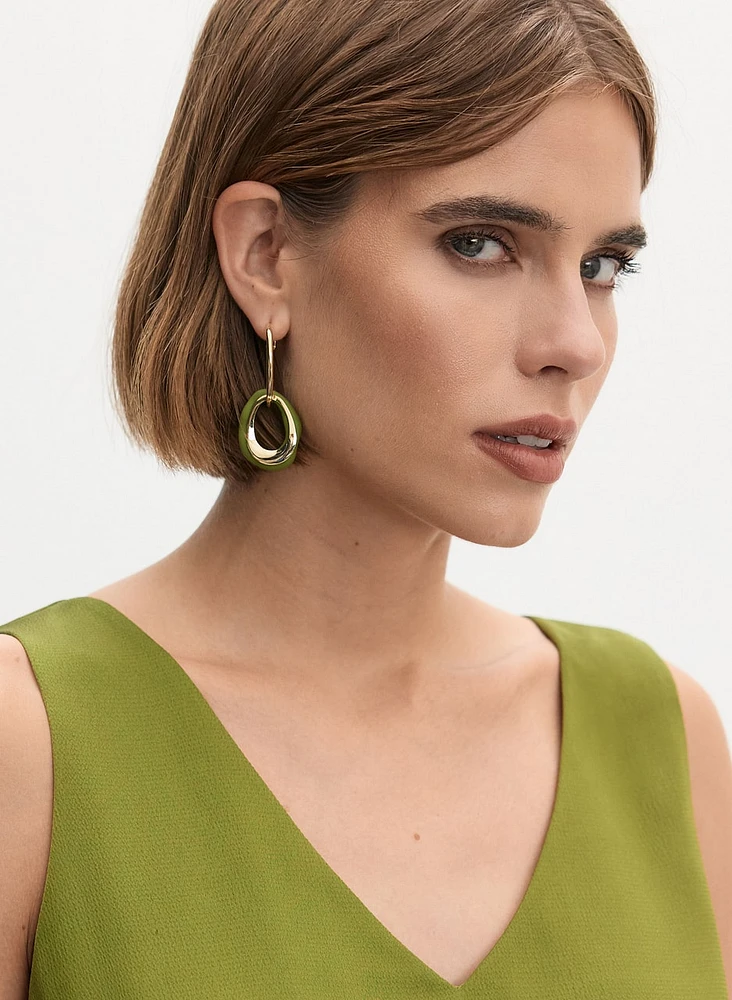 Two-Tier Oval Hoop Earrings