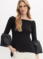 Taffeta Bell Sleeve Top