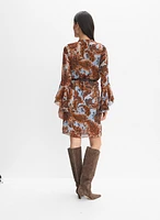 Belted Paisley Dress