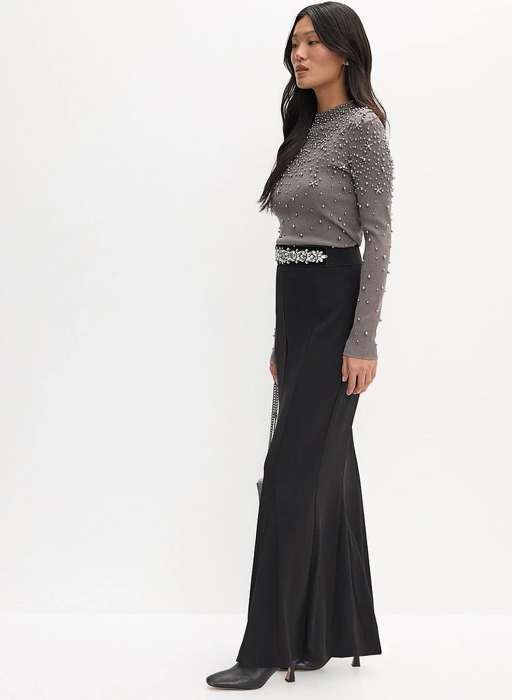 Trumpet Hem Maxi Skirt