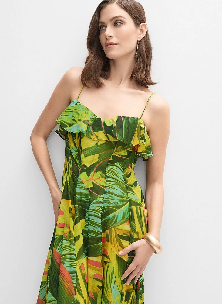 Robe en chiffon tropicale