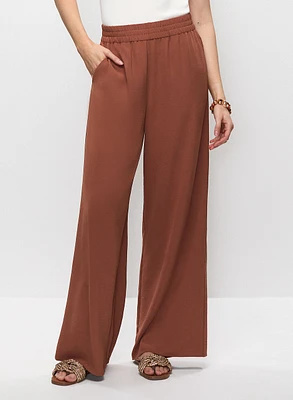 Pantalon jambe large à enfiler