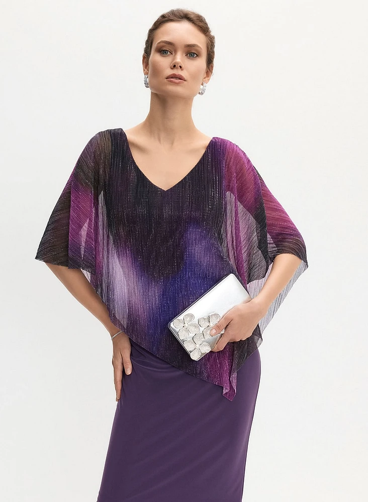 Joseph Ribkoff - Asymmetric Hem Poncho Effect Dress