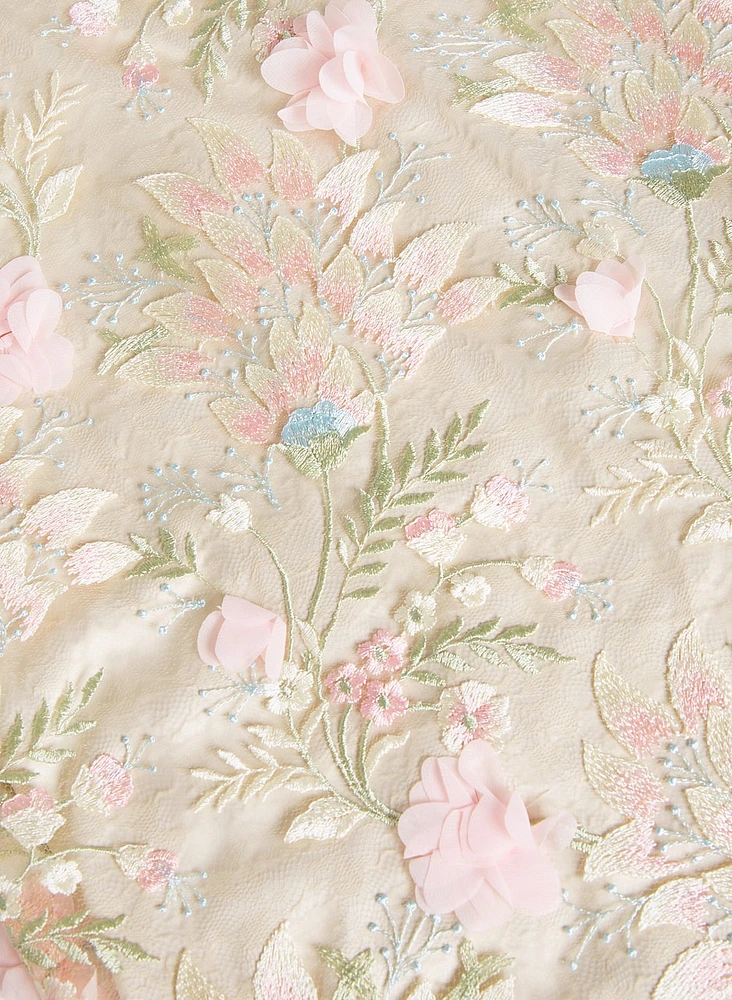 Floral Appliqué Dress