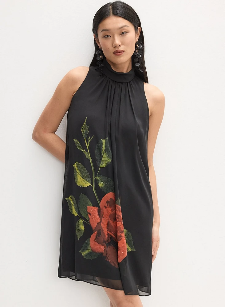 Floral Halter Neck Dress