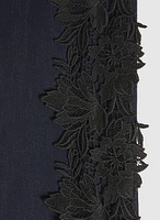 Lace Applique Denim Pants