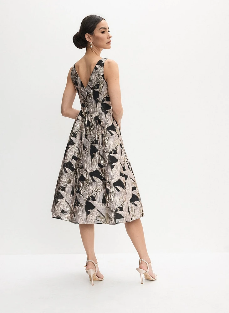 Adrianna Papell - Fit-&-Flare Jacquard Dress