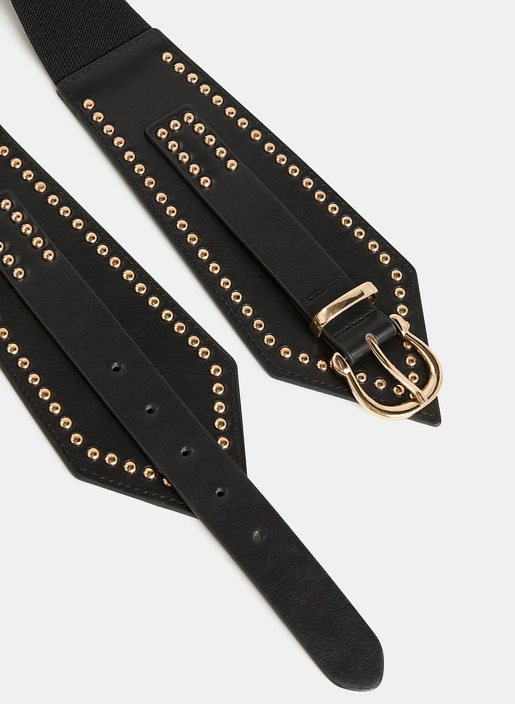 Stud Detail Elastic Belt