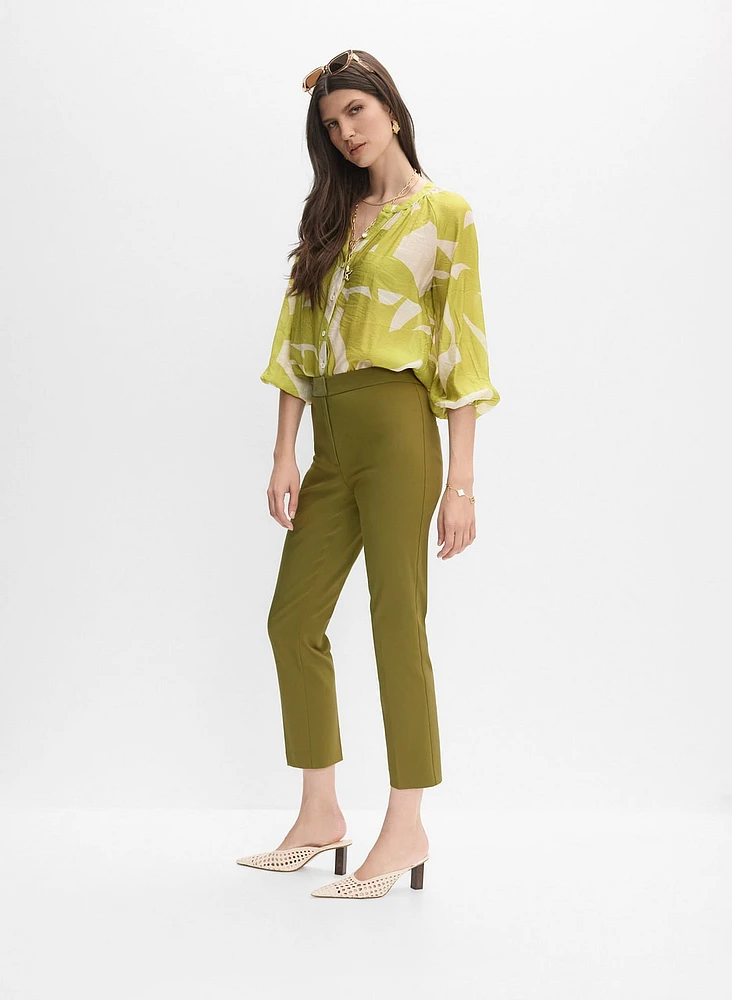 Cropped Slim-Leg Pants