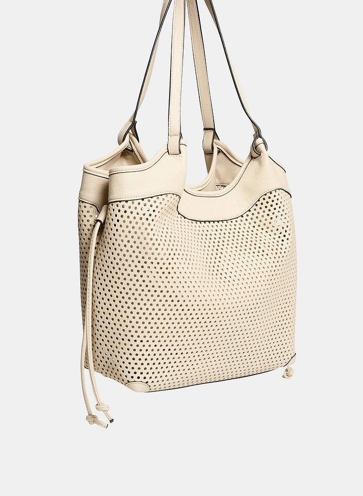 Sac à main perforé à cordon