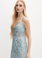 Sequin Embellished Lace Dress