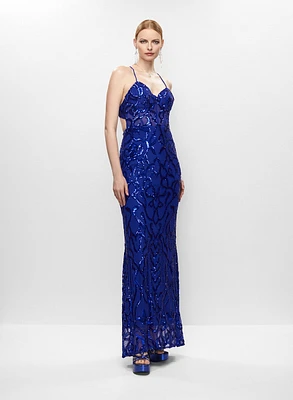 Robe ajustée avec broderies en sequins