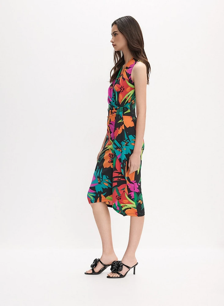 Joseph Ribkoff - Tropical Waterfall Flounce Dress