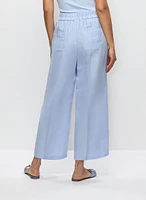 Pantalon gaucho en lin à enfiler