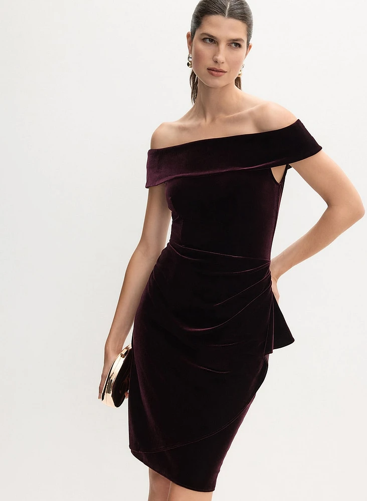 Off-the-Shoulder Velvet Dress