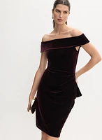 Off-the-Shoulder Velvet Dress