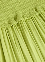 Jupe maxi en satin à taille froncée