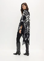 Checked Motif Poncho