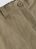 Linen-Blend Capri Pants