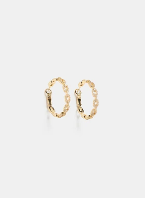 Crystal Detail Hoop Earrings