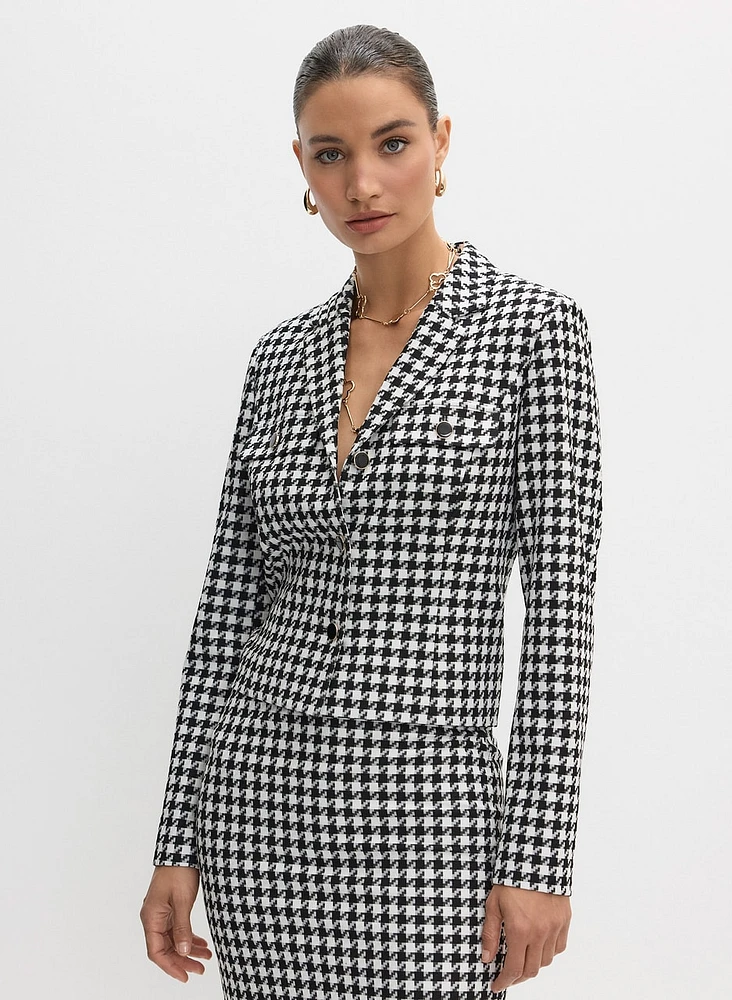 Houndstooth Print Jacket