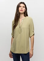 Crinkle Effect V-Neck Tunic