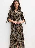 Zebra Print Shirt Dress